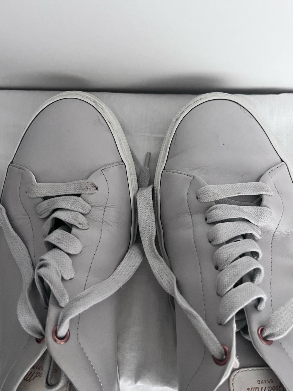 Good Man Brand Light Gray Leather Low-Top Sneakers - Picture 9 of 10